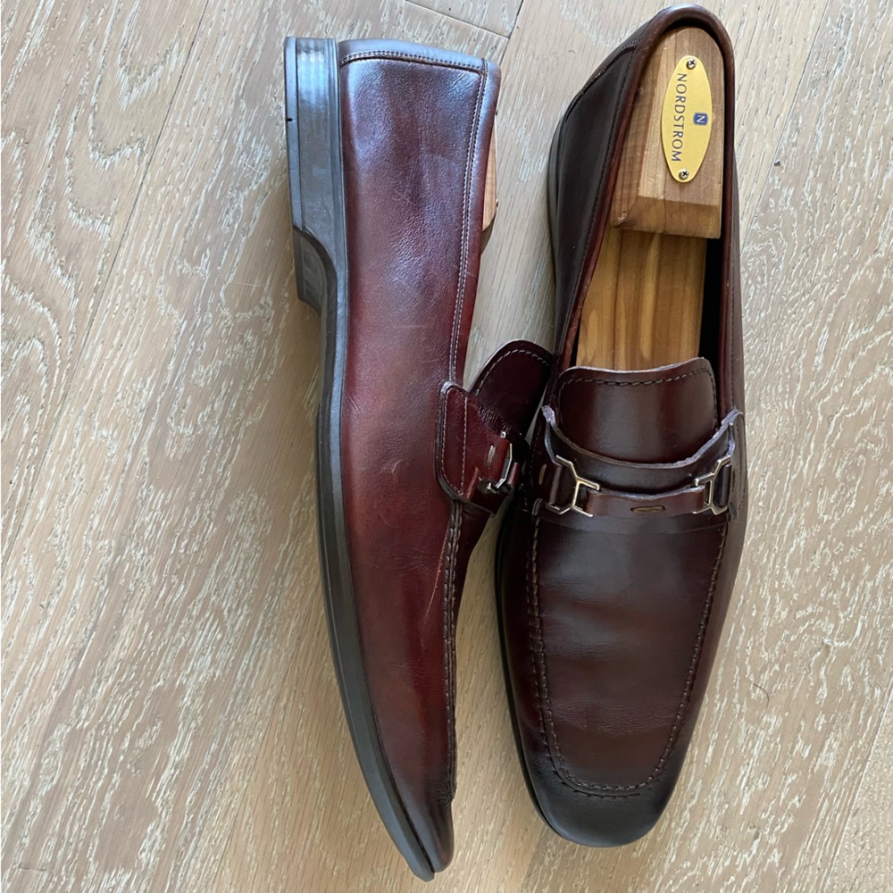 Magnanni horsebit flex sole brown cognac mahogany leather loafers Men’s Size 11M